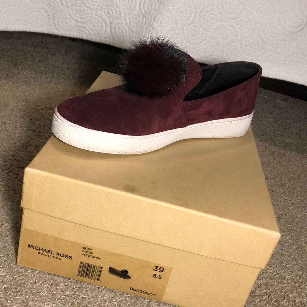 Michael Kors Eddy Pom-Pom Suede Slip On Sneaker